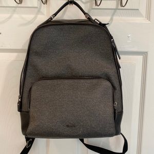 Tumi Backpack Grey Canvas Leather Unisex